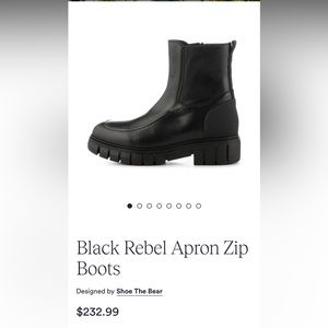 Show the Bear Black Rebel Apron Zip boots